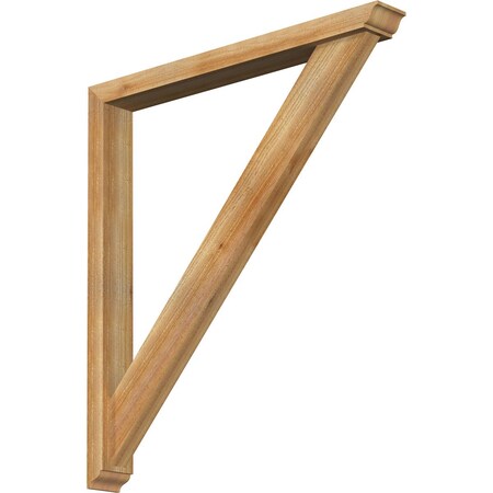 Ekena Millwork Traditional Traditional Rough Sawn Bracket w/ Offset Brace, Western Red Cedar, 4"W x 34"D x 38"H BKT0402X34X38TRA01RWR
